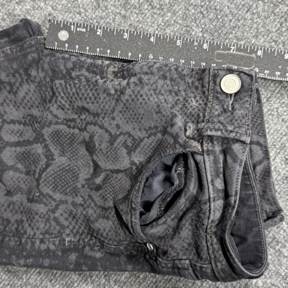 Zara Skinny Jeans Womens 4 Grey Black Snakeskin Animal Print Denim Mid Rise - Picture 6 of 7